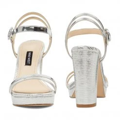 Nine West Daisy Open Toe Sandals Metallic Mindset