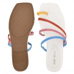 Nine West Darbie Flat Toe Ring Slide Sandals Color Pop