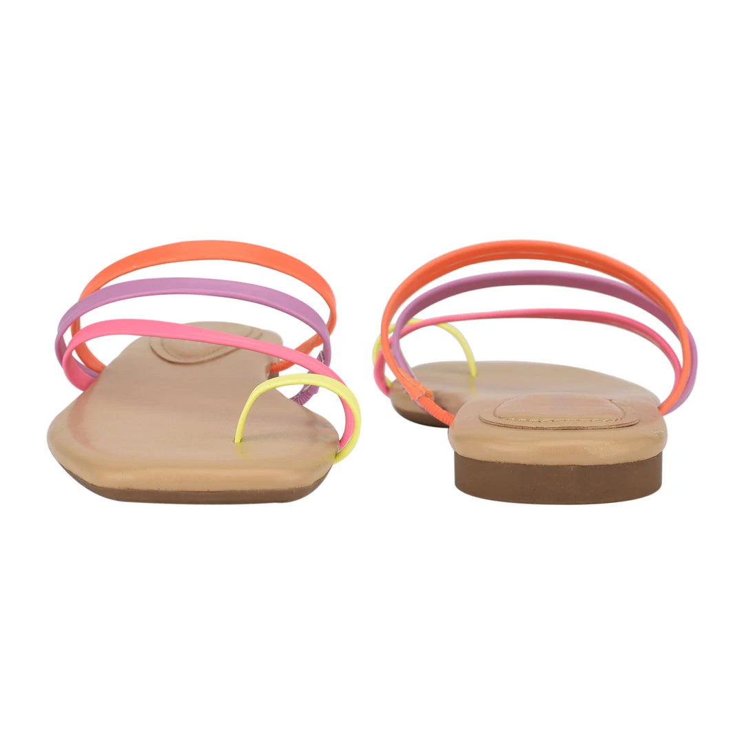 Nine West Darbie Flat Toe Ring Slide Sandals 6 Nine West Darbie Flat Toe Ring Slide Sandals