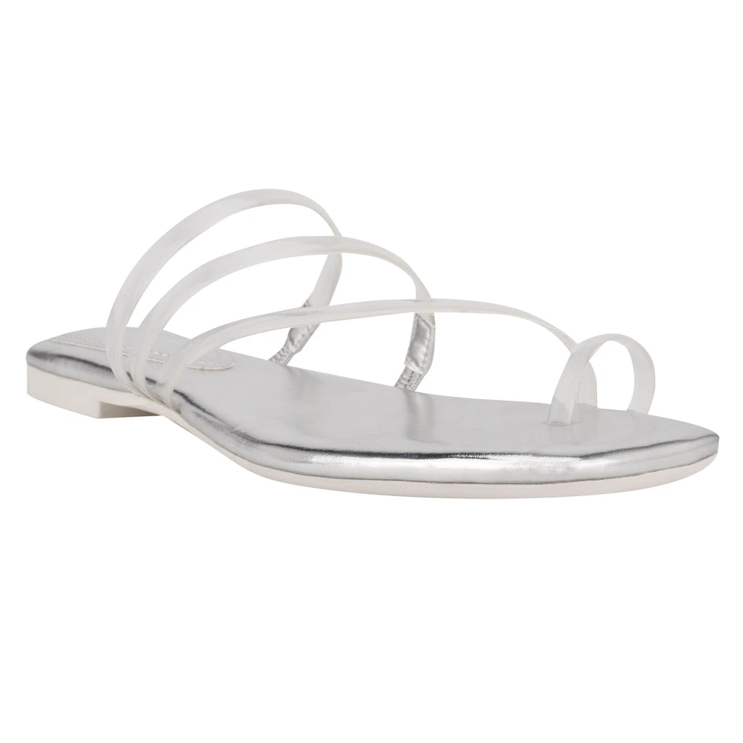 Nine West Darbie Flat Toe Ring Slide Sandals 7 Nine West Darbie Flat Toe Ring Slide Sandals