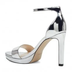 Nine West Edyn Ankle Strap Sandals Metallic Mindset