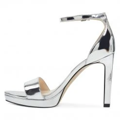 Nine West Edyn Ankle Strap Sandals Metallic Mindset