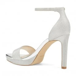 Nine West Edyn Ankle Strap Sandals Metallic Mindset