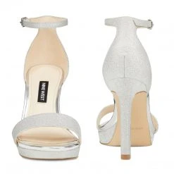 Nine West Edyn Ankle Strap Sandals Metallic Mindset