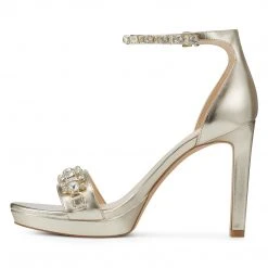 Nine West Engaged Heeled Ankle Strap Sandals Metallic Mindset 11 Nine West Engaged Heeled Ankle Strap Sandals Metallic Mindset