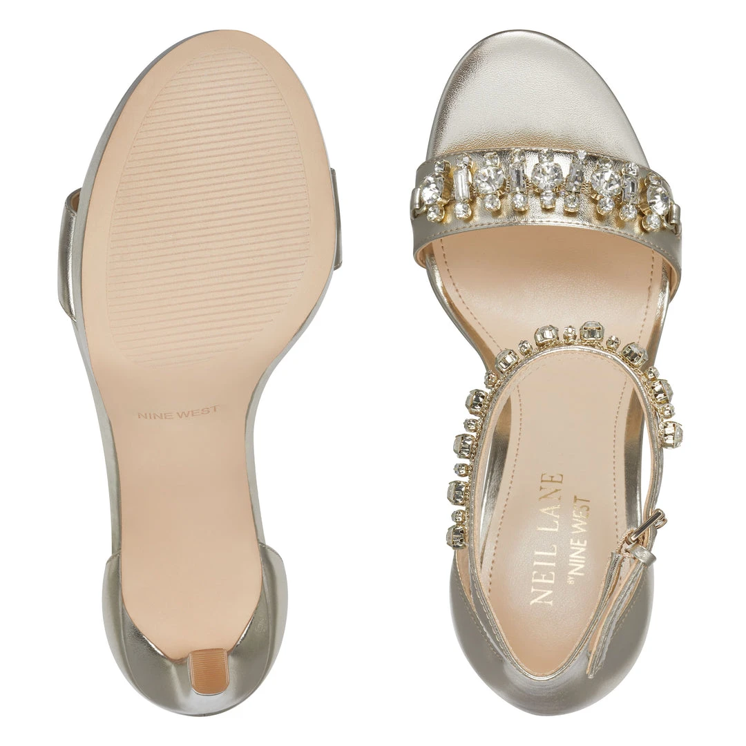 Nine West Engaged Heeled Ankle Strap Sandals Metallic Mindset 8 Nine West Engaged Heeled Ankle Strap Sandals Metallic Mindset