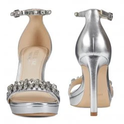 Nine West Engaged Heeled Ankle Strap Sandals Metallic Mindset