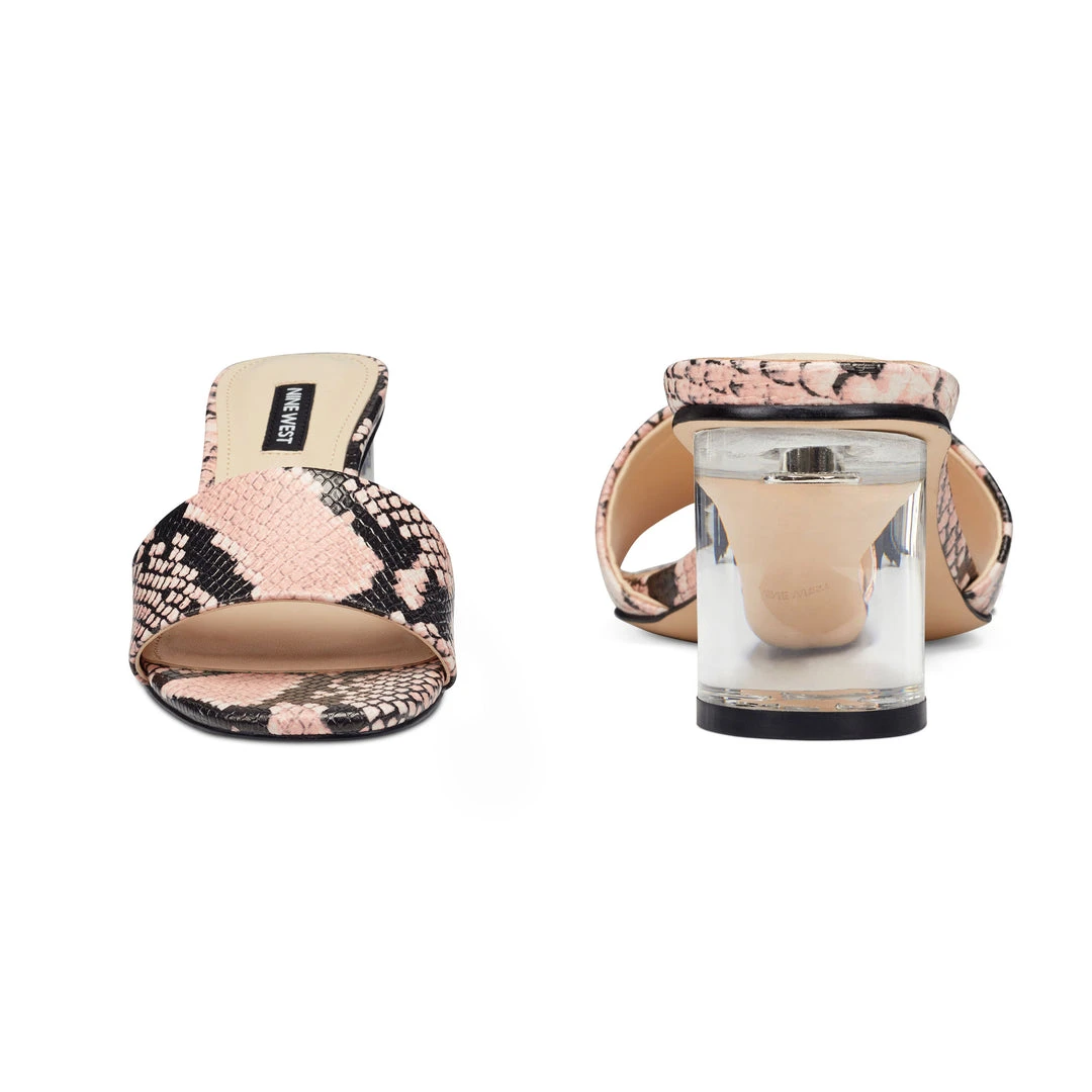 Nine West Fab Open Toe Slide Sandals Heels 6 Nine West Fab Open Toe Slide Sandals Heels