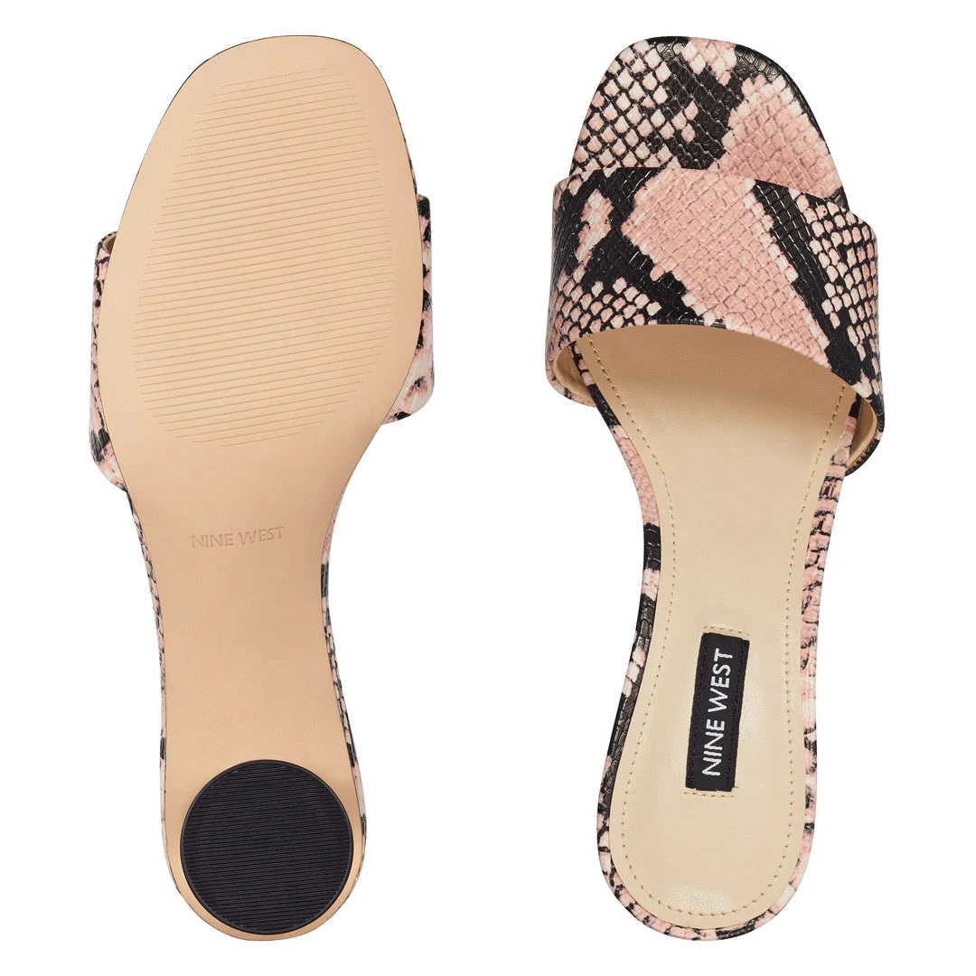 Nine West Fab Open Toe Slide Sandals Heels 7 Nine West Fab Open Toe Slide Sandals Heels