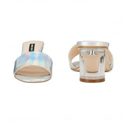 Nine West Metallic Mindset Fab Open Toe Slide Sandals