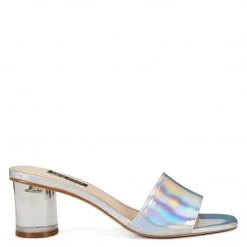 Nine West Metallic Mindset Fab Open Toe Slide Sandals