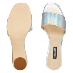 Nine West Metallic Mindset Fab Open Toe Slide Sandals