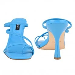 Nine West Color Pop Franie Heeled Slide Sandals 5 Nine West Color Pop Franie Heeled Slide Sandals