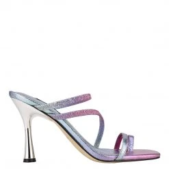 Nine West Franie Heeled Slide Sandals Color Pop