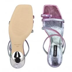 Nine West Franie Heeled Slide Sandals Color Pop