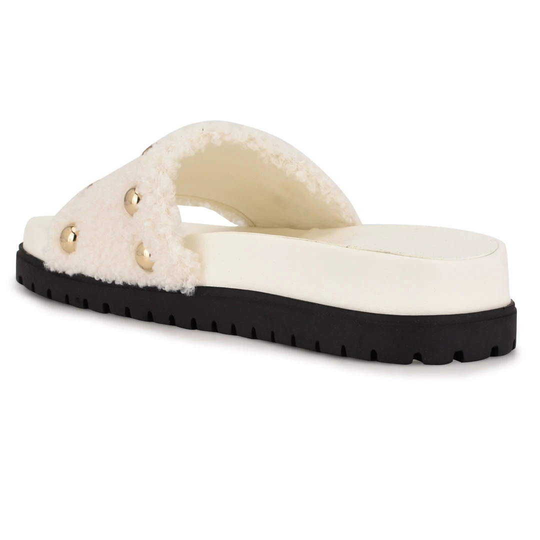 Nine West Freely Studded Flat Slide Sandals High Impact Platforms 5 Nine West Freely Studded Flat Slide Sandals High Impact Platforms