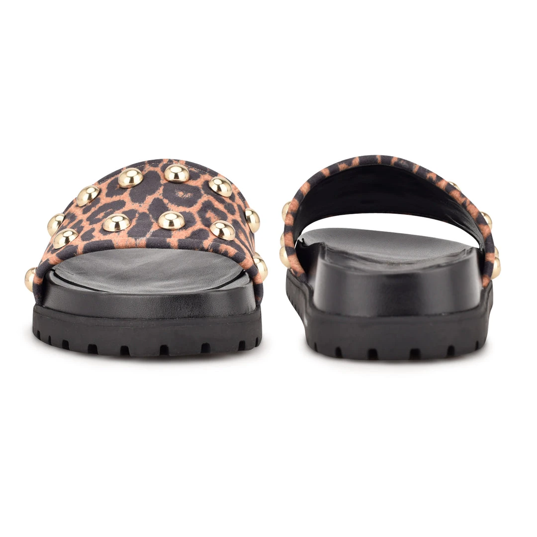 Nine West Freely Studded Flat Slide Sandals High Impact Platforms Nine West Freely Studded Flat Slide Sandals High Impact Platforms