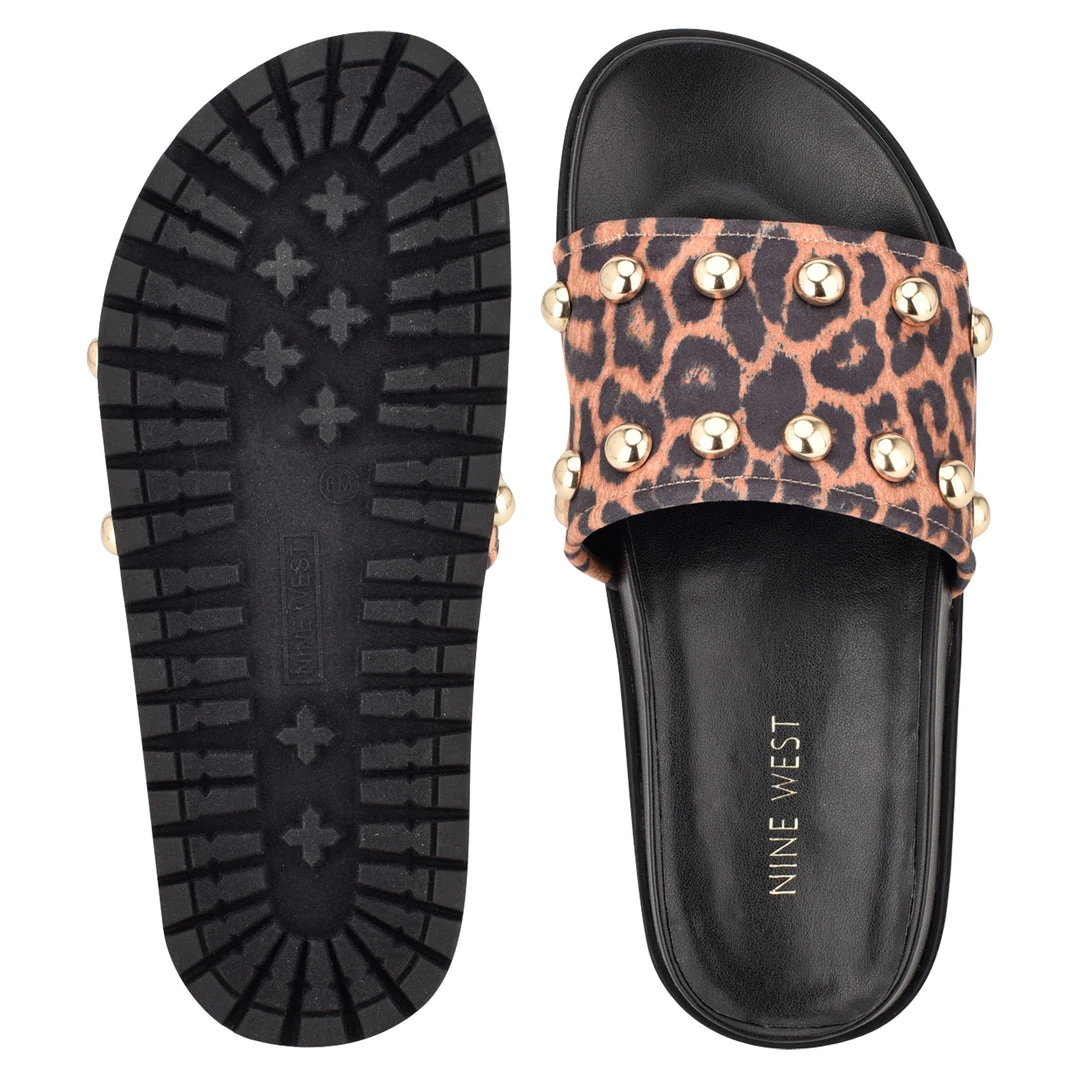 Nine West Freely Studded Flat Slide Sandals High Impact Platforms Nine West Freely Studded Flat Slide Sandals High Impact Platforms