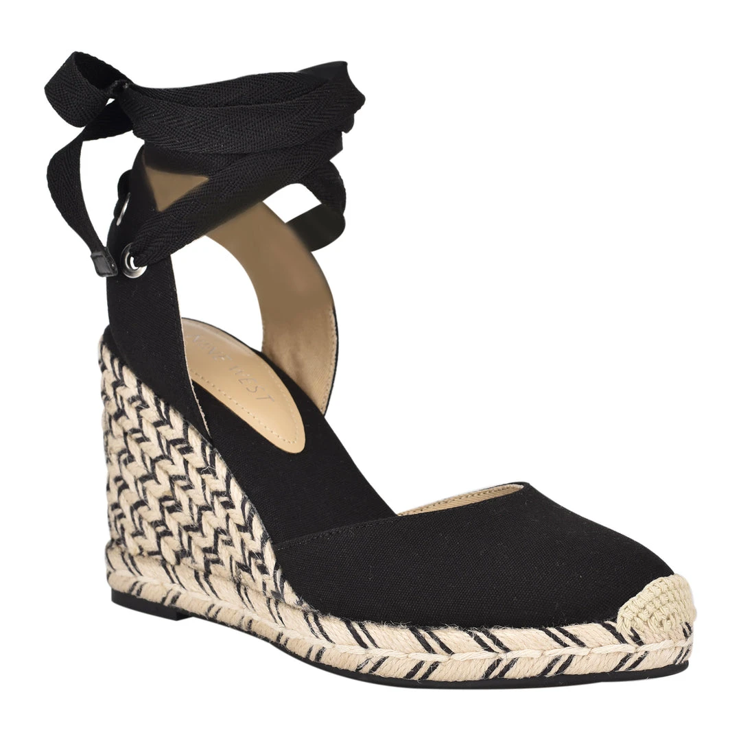 Nine West Lace It Up Friend Ankle Wrap Espadrille Wedge Sandals 4 Nine West Lace It Up Friend Ankle Wrap Espadrille Wedge Sandals