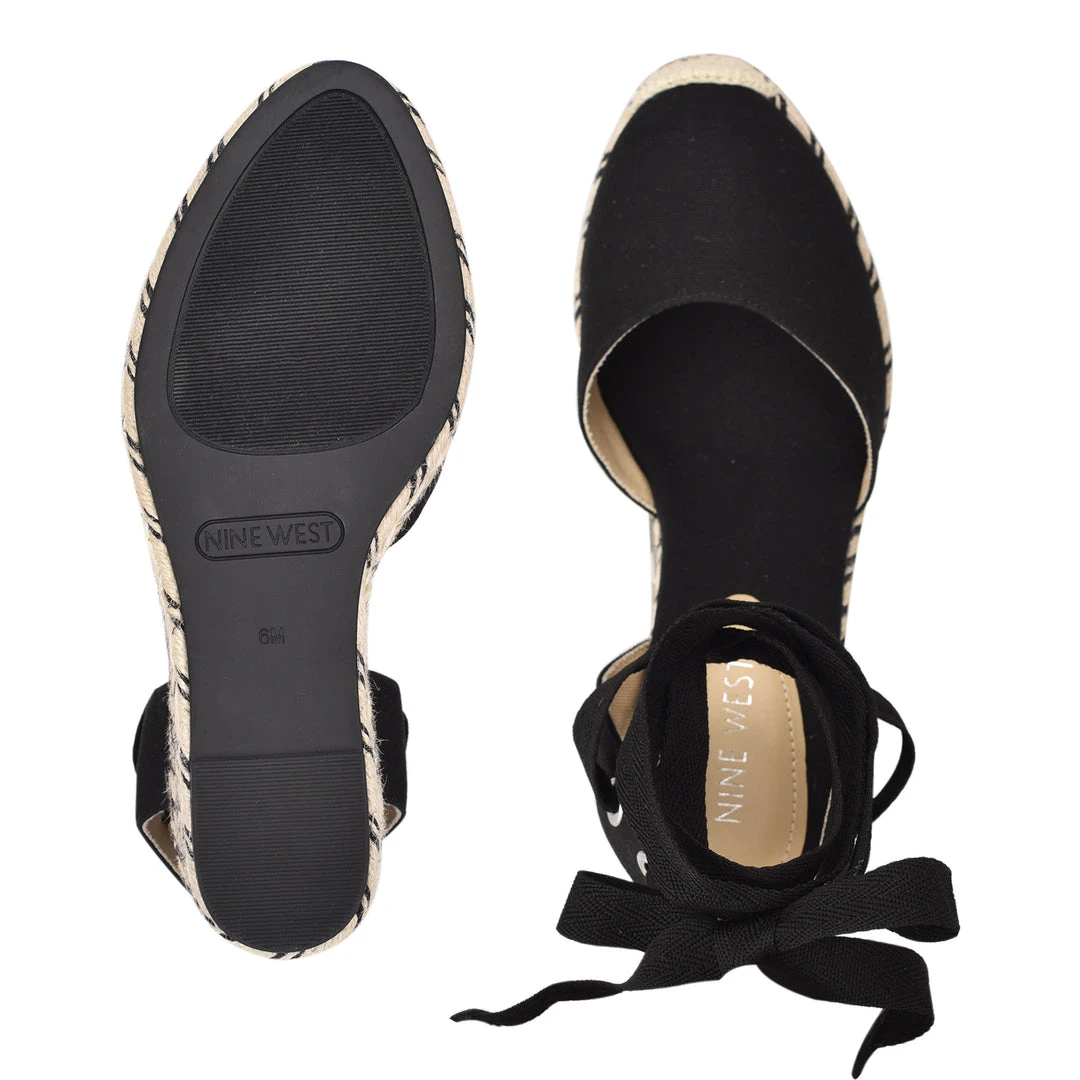 Nine West Lace It Up Friend Ankle Wrap Espadrille Wedge Sandals 7 Nine West Lace It Up Friend Ankle Wrap Espadrille Wedge Sandals