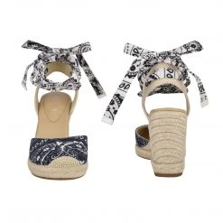 Nine West Lace It Up Friend Ankle Wrap Espadrille Wedge Sandals