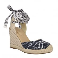 Nine West Lace It Up Friend Ankle Wrap Espadrille Wedge Sandals