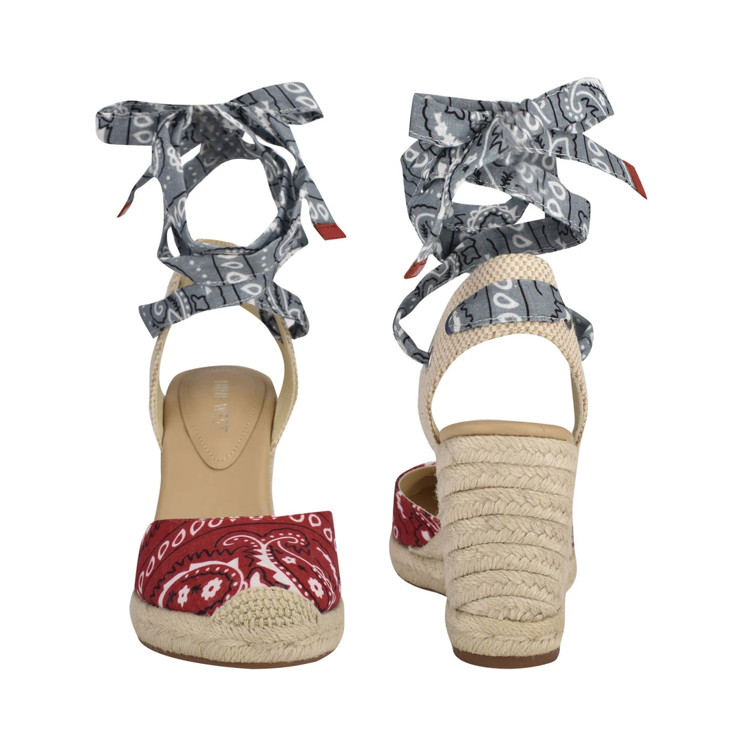 Nine West Lace It Up Friend Ankle Wrap Espadrille Wedge Sandals 6 Nine West Lace It Up Friend Ankle Wrap Espadrille Wedge Sandals