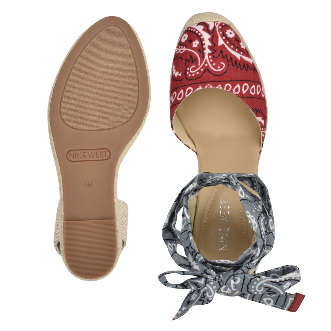 Nine West Lace It Up Friend Ankle Wrap Espadrille Wedge Sandals 7 Nine West Lace It Up Friend Ankle Wrap Espadrille Wedge Sandals