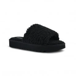 Nine West Fuzzie Cozy Flat Slide Sandals Mules & Slides