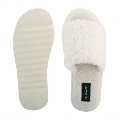 Nine West Fuzzie Cozy Flat Slide Sandals Mules & Slides 11 Nine West Fuzzie Cozy Flat Slide Sandals Mules & Slides