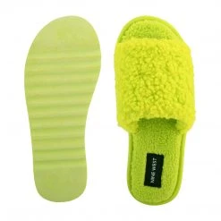 Nine West Fuzzie Cozy Flat Slide Sandals 11 Nine West Fuzzie Cozy Flat Slide Sandals