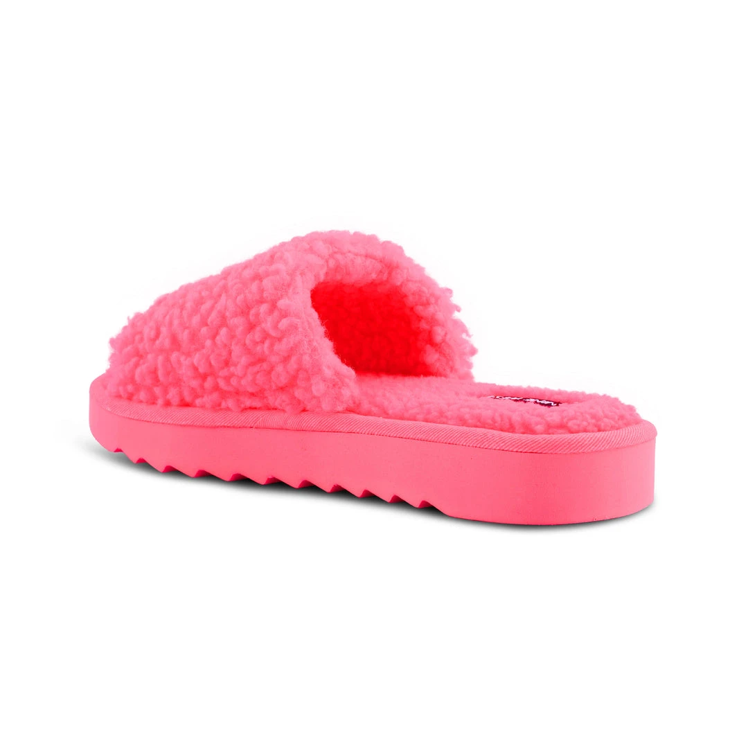 Nine West Fuzzie Cozy Flat Slide Sandals 5 Nine West Fuzzie Cozy Flat Slide Sandals