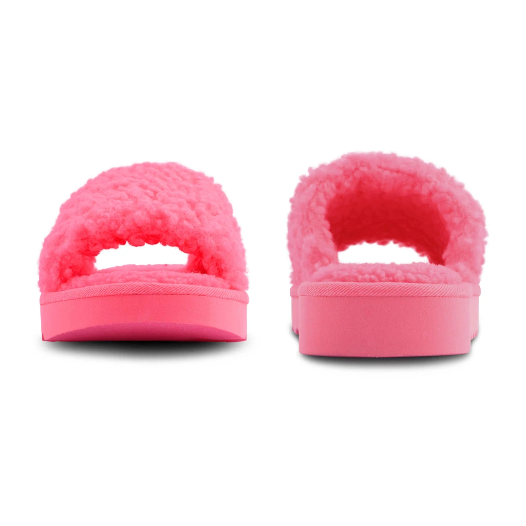 Nine West Fuzzie Cozy Flat Slide Sandals 6 Nine West Fuzzie Cozy Flat Slide Sandals