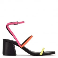 Nine West Color Pop Gali Block Heel Slide Sandals