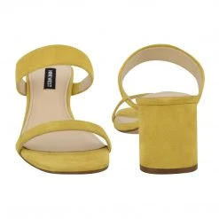 Nine West Galvin Block Heel Slide Sandals 10 Nine West Galvin Block Heel Slide Sandals