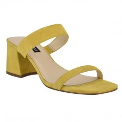 Nine West Galvin Block Heel Slide Sandals