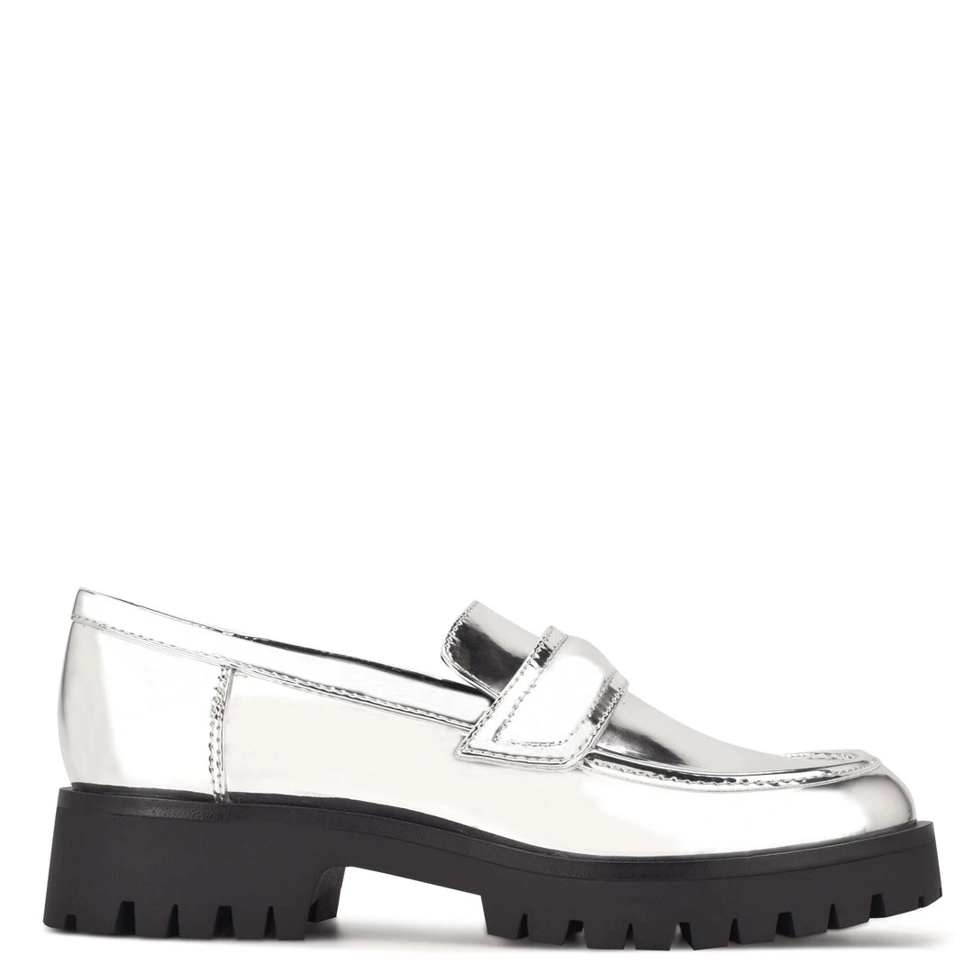 Nine West Garren Lug Sole Loafers Metallic Mindset Nine West Garren Lug Sole Loafers Metallic Mindset