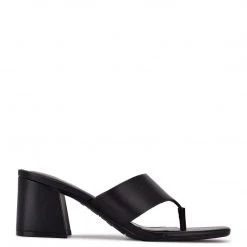 Nine West Gelina 9x9 Block Heel Slide Sandals