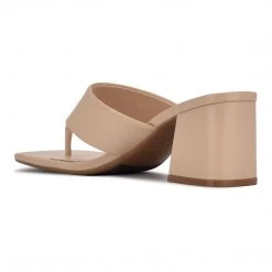 Nine West Shoes Gelina 9x9 Block Heel Slide Sandals