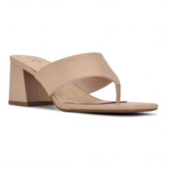 Nine West Shoes Gelina 9x9 Block Heel Slide Sandals