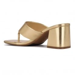 Nine West Gelina 9x9 Block Heel Slide Sandals