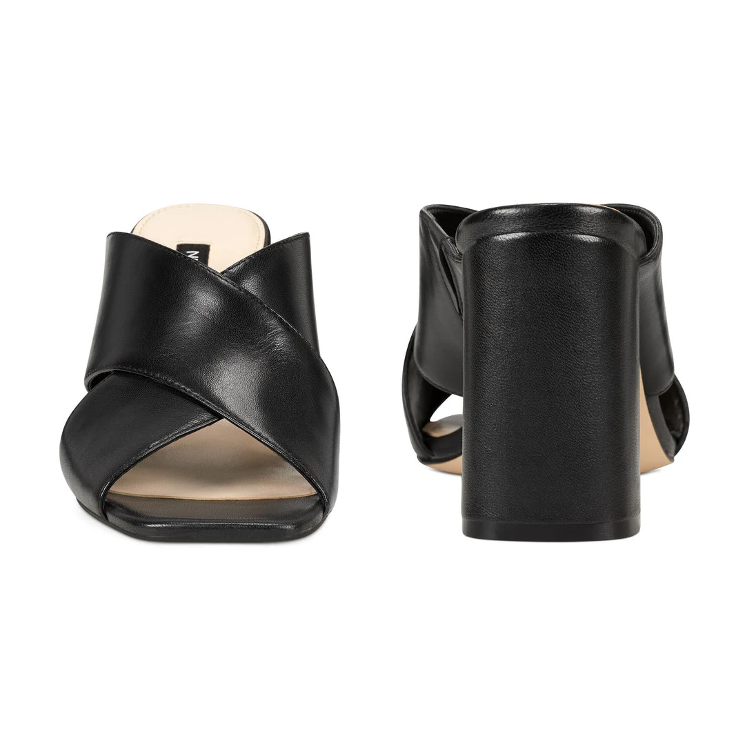 Nine West Gigi Block Heel Slide Sandals 7 Nine West Gigi Block Heel Slide Sandals