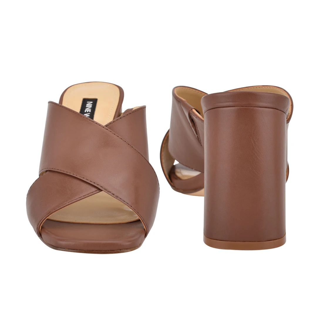 Nine West Heel Appeal Gigi Block Heel Slide Sandals 7 Nine West Heel Appeal Gigi Block Heel Slide Sandals