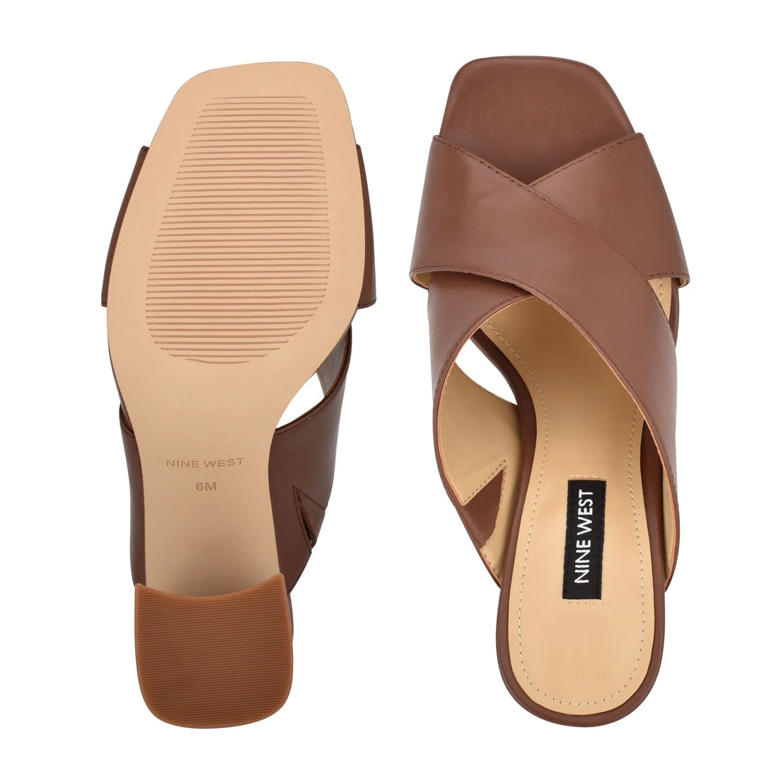 Nine West Heel Appeal Gigi Block Heel Slide Sandals 8 Nine West Heel Appeal Gigi Block Heel Slide Sandals