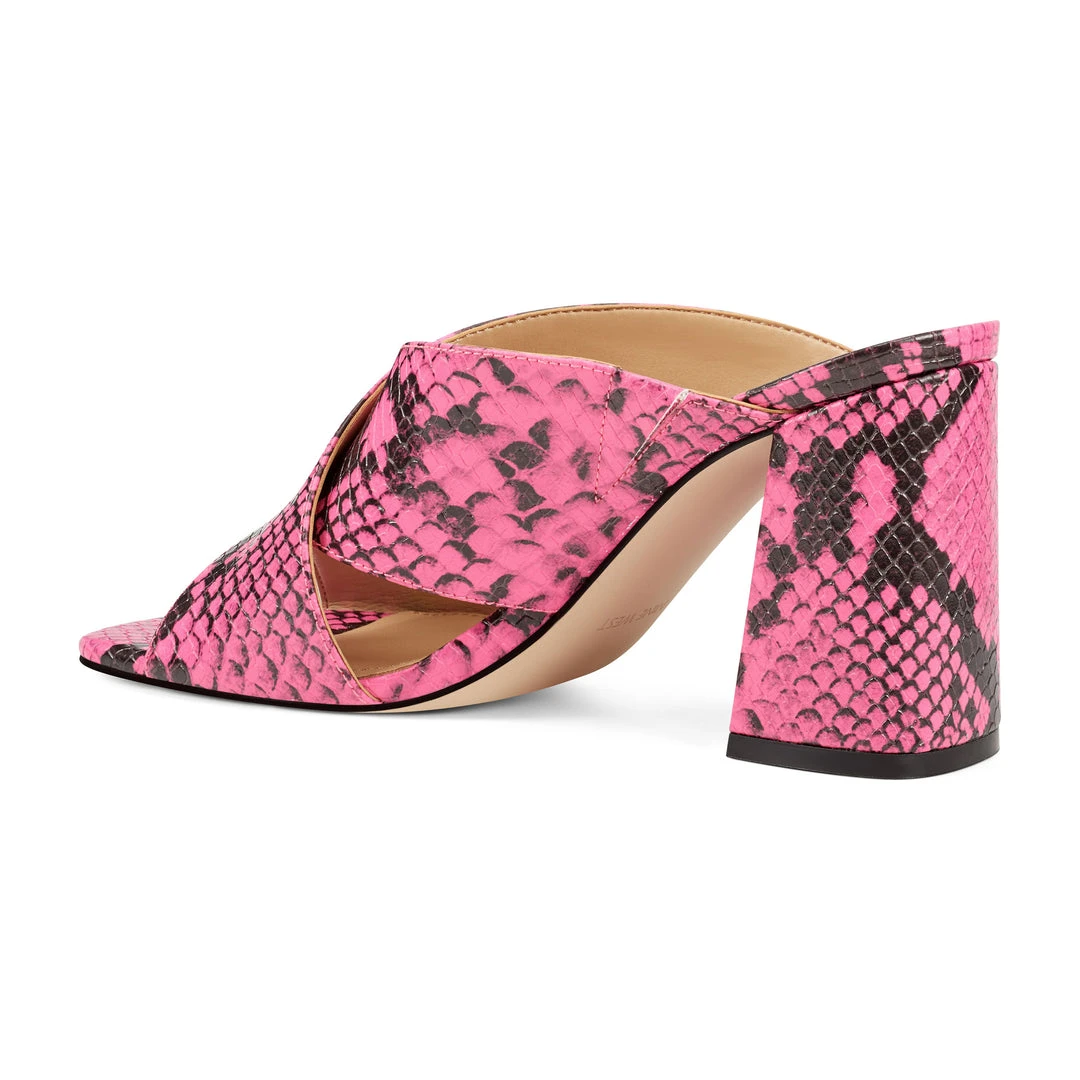Nine West Gigi Block Heel Slide Sandals Color Pop Nine West Gigi Block Heel Slide Sandals Color Pop