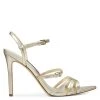Nine West Gilficco Strappy Sandals Metallic Mindset