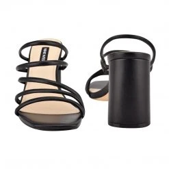 Nine West Girlie Block Heel Slide Sandals