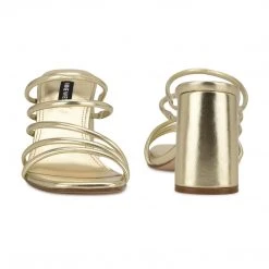 Nine West Girlie Block Heel Slide Sandals Y2K Revival