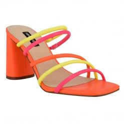 Nine West Girlie Block Heel Slide Sandals Color Pop 8 Nine West Girlie Block Heel Slide Sandals Color Pop