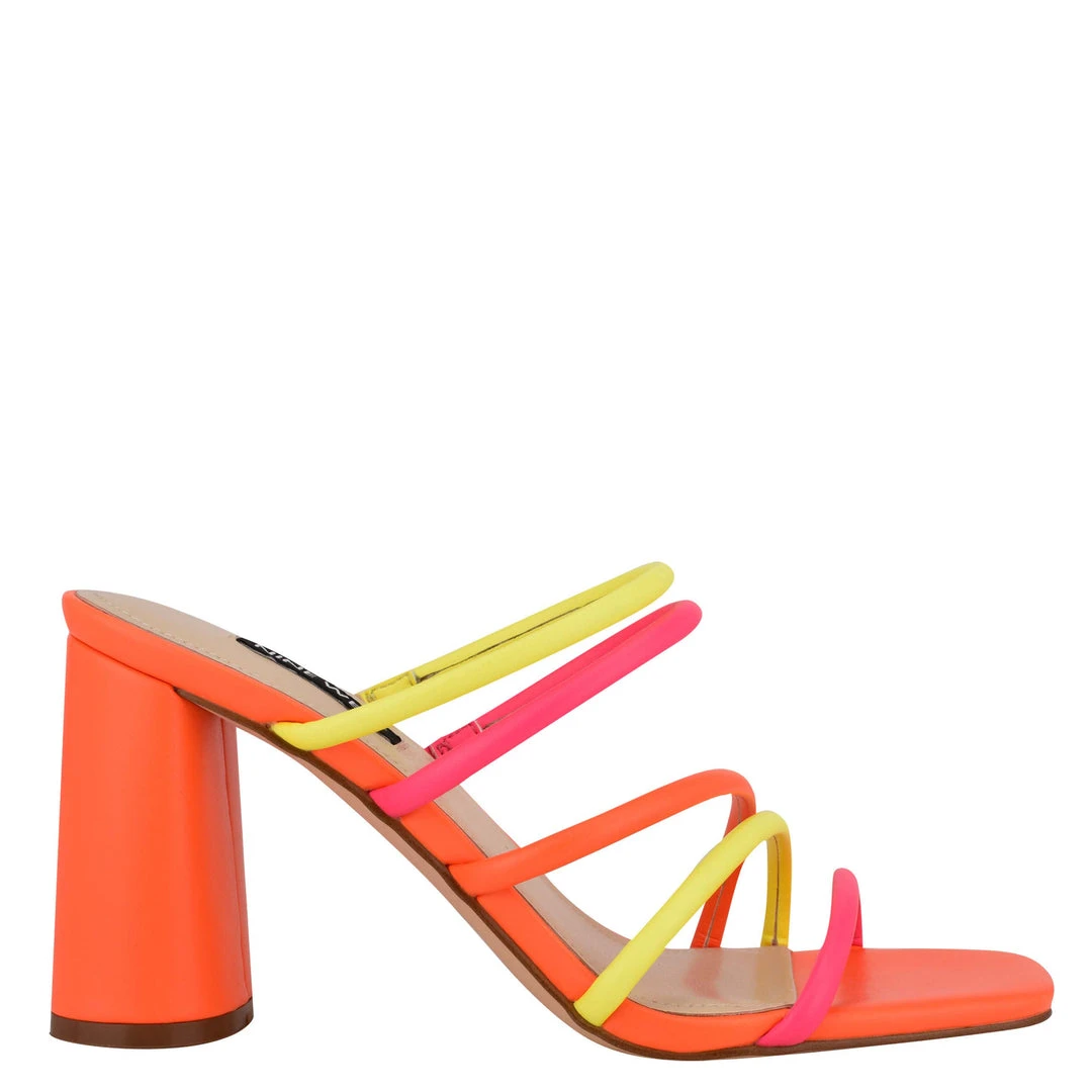Nine West Girlie Block Heel Slide Sandals Color Pop 3 Nine West Girlie Block Heel Slide Sandals Color Pop